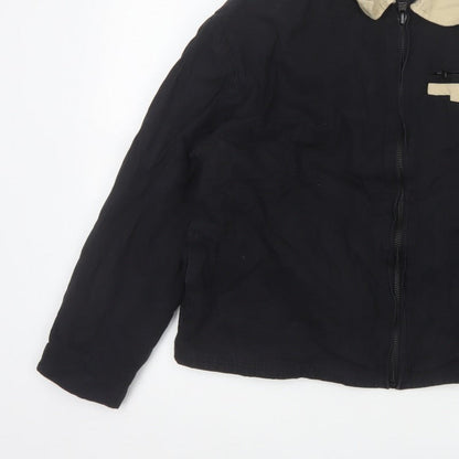 Couture Women’s Black Cotton Zip Jacket UK 8 Beige Collar Logo