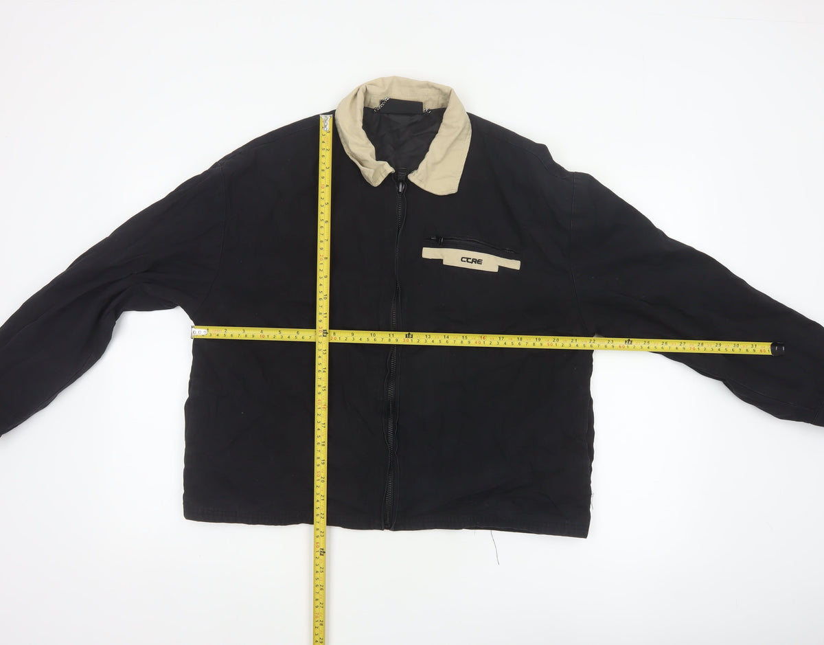 Couture Women’s Black Cotton Zip Jacket UK 8 Beige Collar Logo