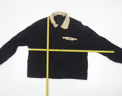 Couture Women’s Black Cotton Zip Jacket UK 8 Beige Collar Logo