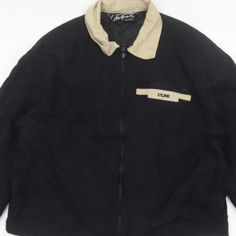 Couture Women’s Black Cotton Zip Jacket UK 8 Beige Collar Logo