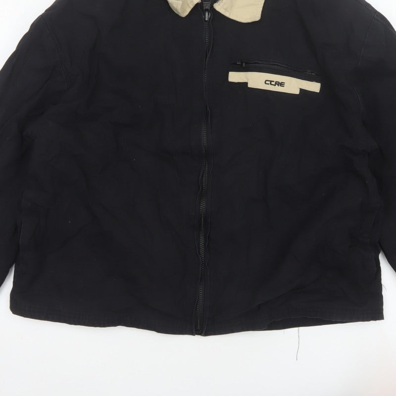 Couture Women’s Black Cotton Zip Jacket UK 8 Beige Collar Logo