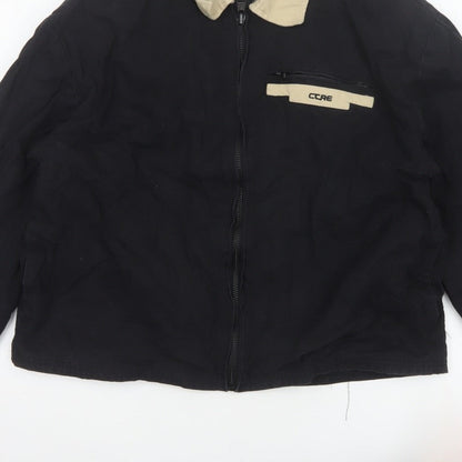 Couture Women’s Black Cotton Zip Jacket UK 8 Beige Collar Logo