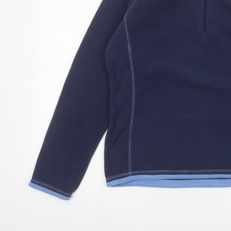 Mountain Warehouse Women Blue UK 14 Fleece Half Zip Pullover Sweatshirt