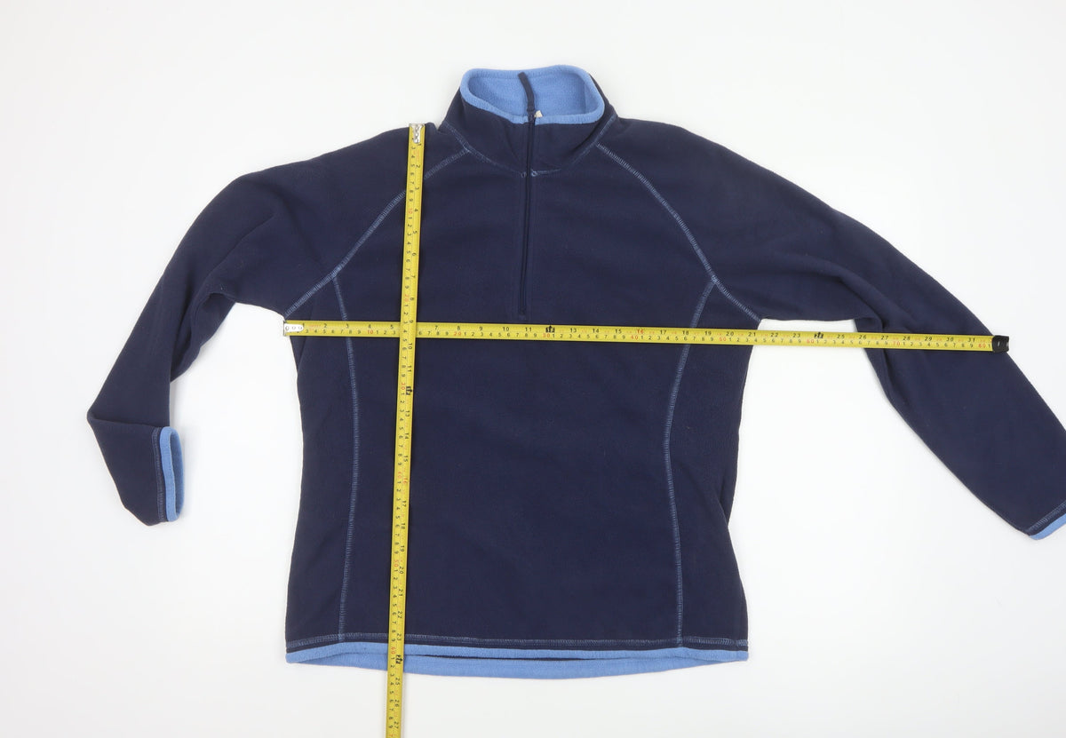 Mountain Warehouse Women Blue UK 14 Fleece Half Zip Pullover Sweatshirt
