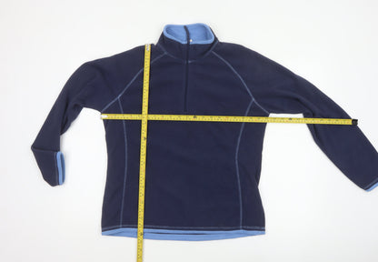 Mountain Warehouse Women Blue UK 14 Fleece Half Zip Pullover Sweatshirt