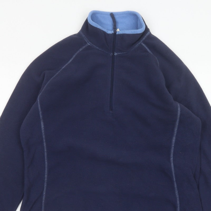 Mountain Warehouse Women Blue UK 14 Fleece Half Zip Pullover Sweatshirt