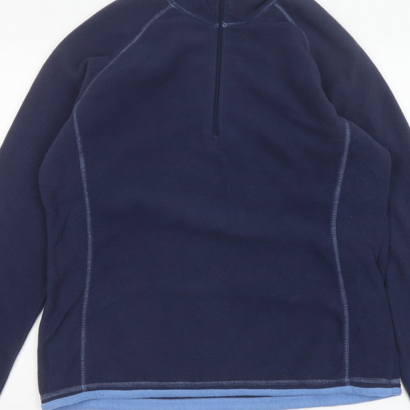 Mountain Warehouse Women Blue UK 14 Fleece Half Zip Pullover Sweatshirt