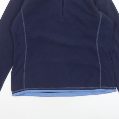 Mountain Warehouse Women Blue UK 14 Fleece Half Zip Pullover Sweatshirt