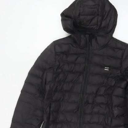 Levi's Women’s Black S Hooded Quilted Puffer Jacket Full Zip