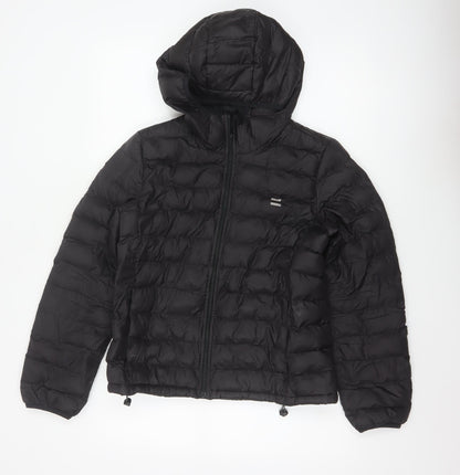 Levi's Women’s Black S Hooded Quilted Puffer Jacket Full Zip