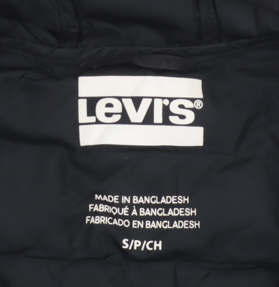 Levi's Women’s Black S Hooded Quilted Puffer Jacket Full Zip