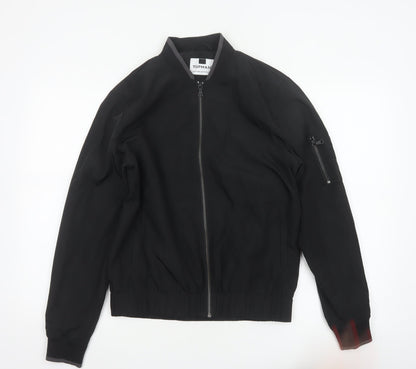Topman Men's Black XS Bomber Jacket Full Zip Lined