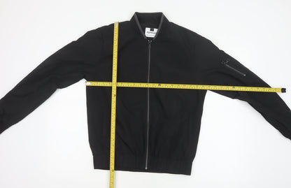 Topman Men's Black XS Bomber Jacket Full Zip Lined
