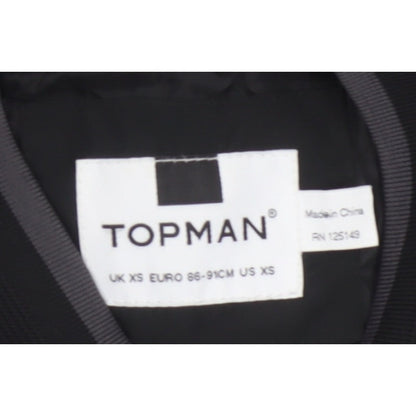 Topman Men's Black XS Bomber Jacket Full Zip Lined