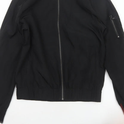 Topman Men's Black XS Bomber Jacket Full Zip Lined