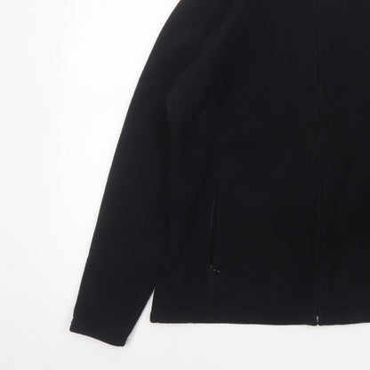 Marks and Spencer Women Black UK 16 Fleece Full Zip Jacket Pockets