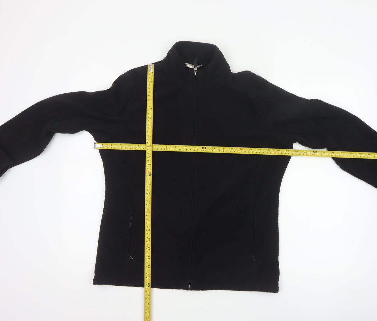 Marks and Spencer Women Black UK 16 Fleece Full Zip Jacket Pockets