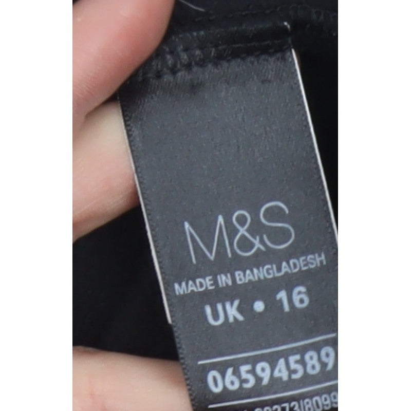 Marks and Spencer Women Black UK 16 Fleece Full Zip Jacket Pockets