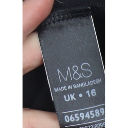 Marks and Spencer Women Black UK 16 Fleece Full Zip Jacket Pockets