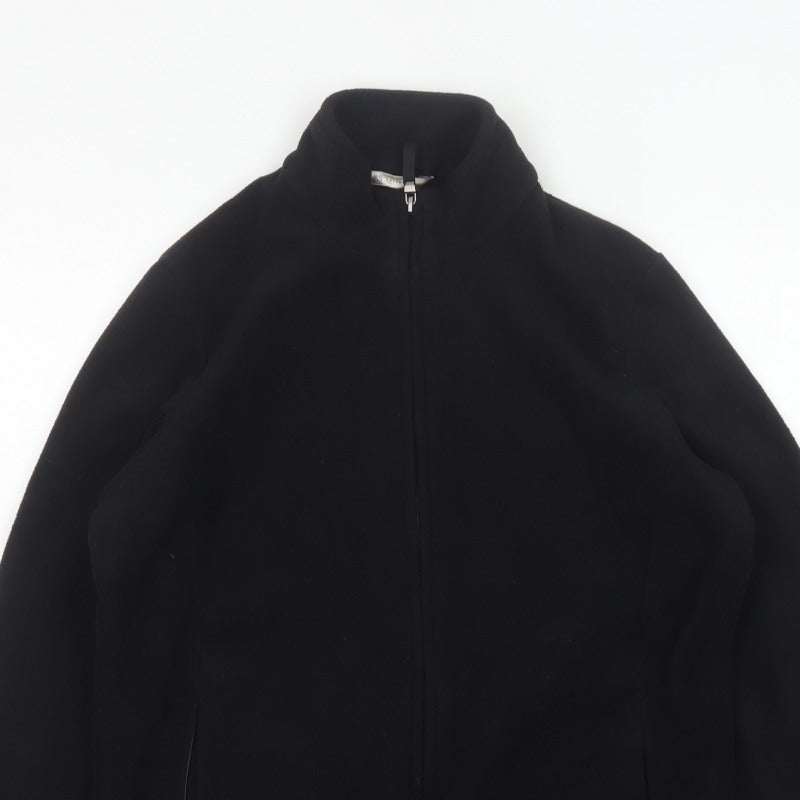 Marks and Spencer Women Black UK 16 Fleece Full Zip Jacket Pockets