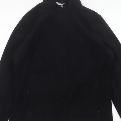 Marks and Spencer Women Black UK 16 Fleece Full Zip Jacket Pockets