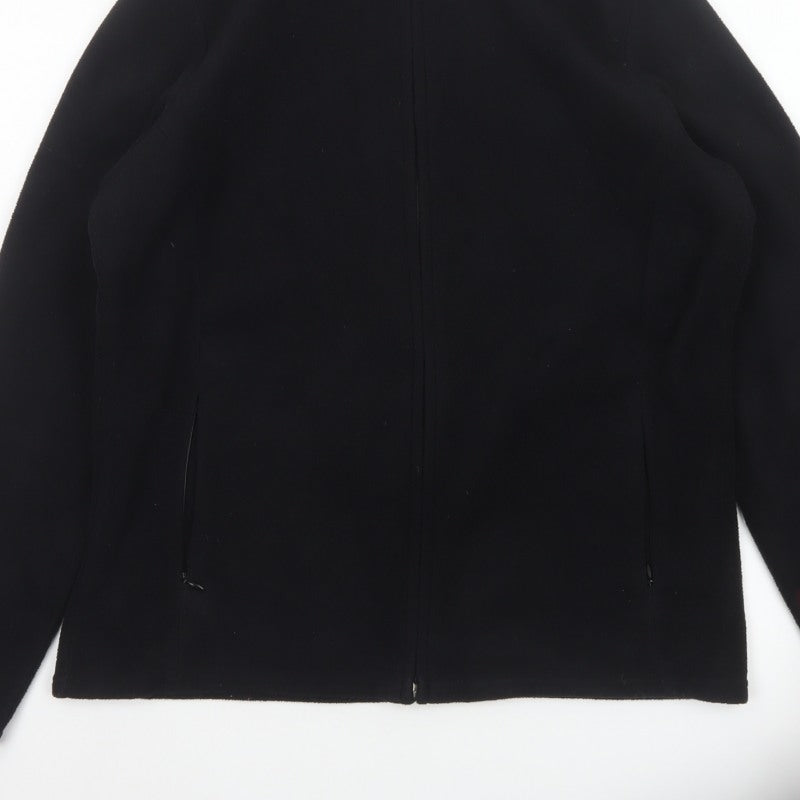 Marks and Spencer Women Black UK 16 Fleece Full Zip Jacket Pockets