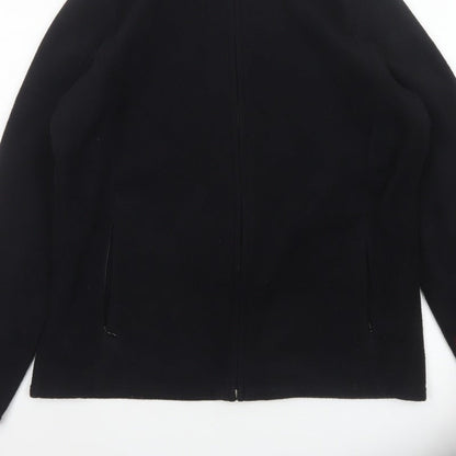Marks and Spencer Women Black UK 16 Fleece Full Zip Jacket Pockets