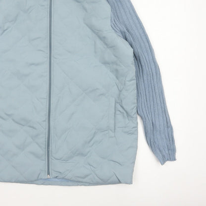 Anne de Lançay Women’s Blue M Quilted Knit Sleeve Zip Jacket