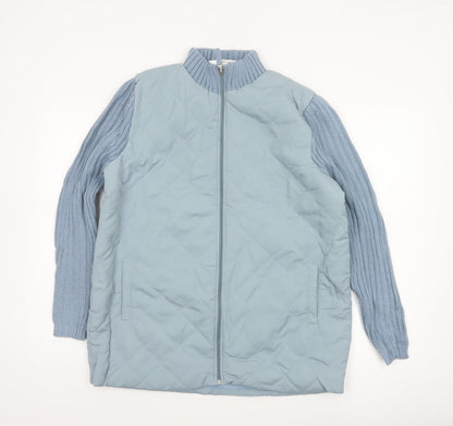 Anne de Lançay Women’s Blue M Quilted Knit Sleeve Zip Jacket