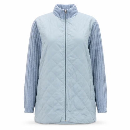 Anne de Lançay Women’s Blue M Quilted Knit Sleeve Zip Jacket
