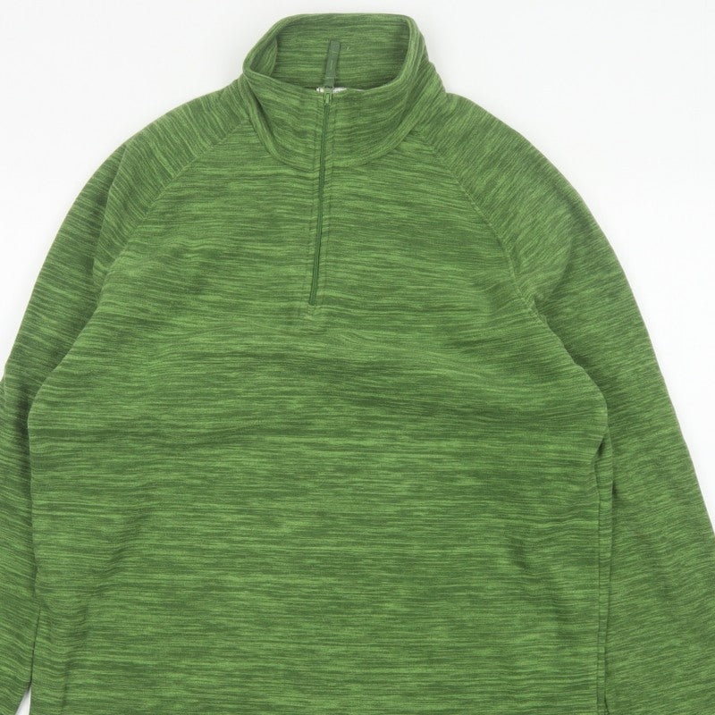 Mountain Warehouse Men’s Green M 1/4 Zip Fleece Sweatshirt Hiking
