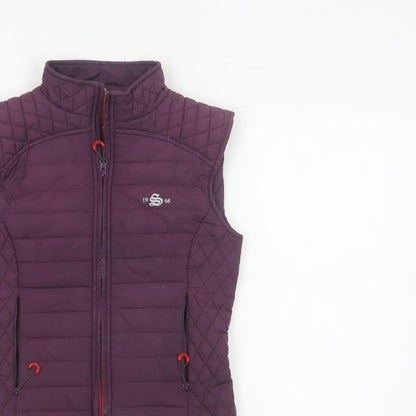 1968 Women’s Purple XS Quilted Padded Bodywarmer Gilet Zip Pockets