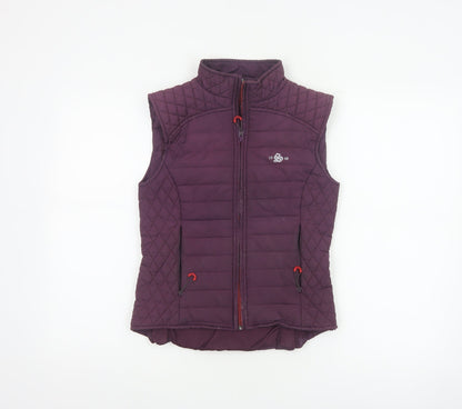 1968 Women’s Purple XS Quilted Padded Bodywarmer Gilet Zip Pockets