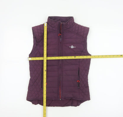 1968 Women’s Purple XS Quilted Padded Bodywarmer Gilet Zip Pockets