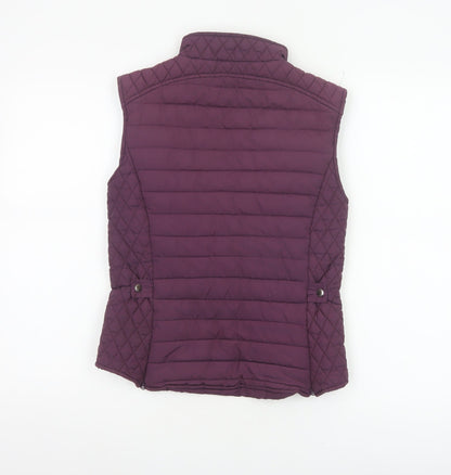 1968 Women’s Purple XS Quilted Padded Bodywarmer Gilet Zip Pockets