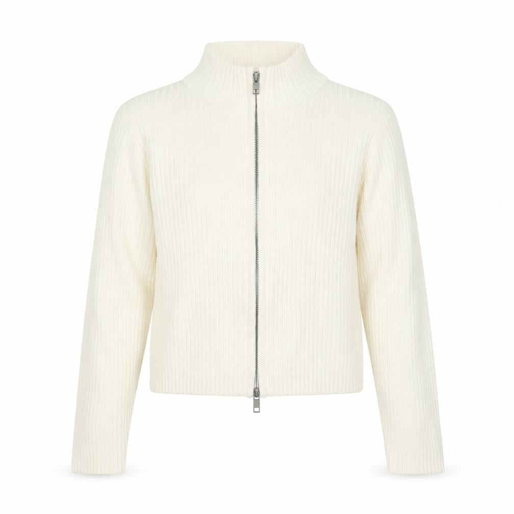 M&S Girls Ivory Full Zip Rib Knit Cotton Jumper Cardigan 9-10 Years