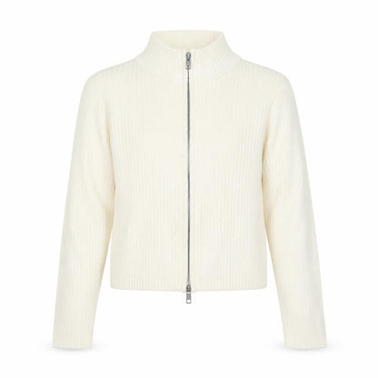 M&S Girls Ivory Full Zip Rib Knit Cotton Jumper Cardigan 9-10 Years