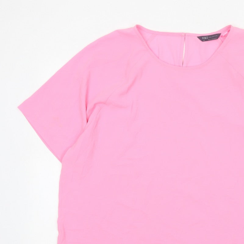 Marks and Spencer Women Pink UK 20 Dolman Sleeve Blouse