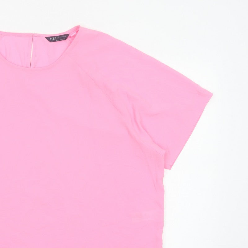 Marks and Spencer Women Pink UK 20 Dolman Sleeve Blouse