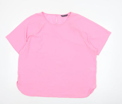 Marks and Spencer Women Pink UK 20 Dolman Sleeve Blouse