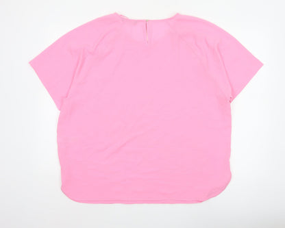 Marks and Spencer Women Pink UK 20 Dolman Sleeve Blouse