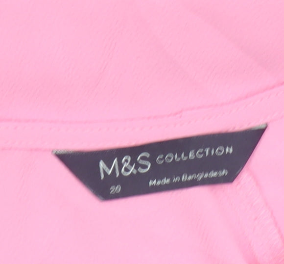 Marks and Spencer Women Pink UK 20 Dolman Sleeve Blouse