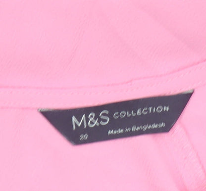 Marks and Spencer Women Pink UK 20 Dolman Sleeve Blouse