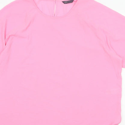 Marks and Spencer Women Pink UK 20 Dolman Sleeve Blouse