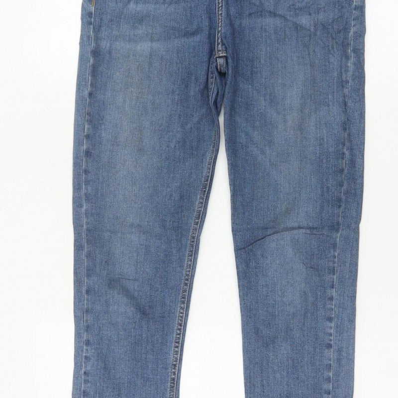 Topshop Moto Women Blue W28 L30 Skinny Mid Rise Frayed Hem Jeans