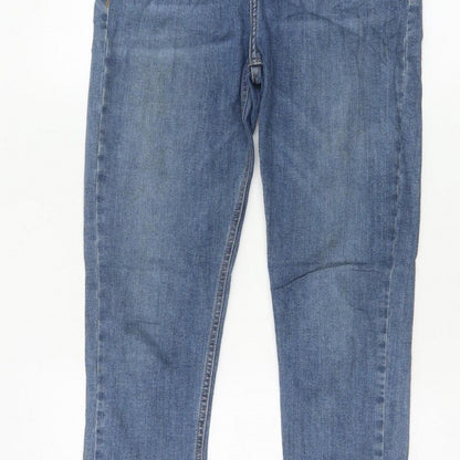 Topshop Moto Women Blue W28 L30 Skinny Mid Rise Frayed Hem Jeans