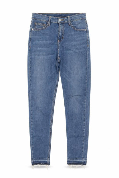 Topshop Moto Women Blue W28 L30 Skinny Mid Rise Frayed Hem Jeans