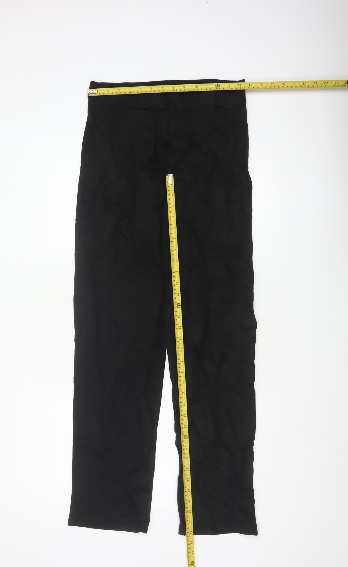 M&S Women’s Black Size 10 Long Straight Stretch Trousers