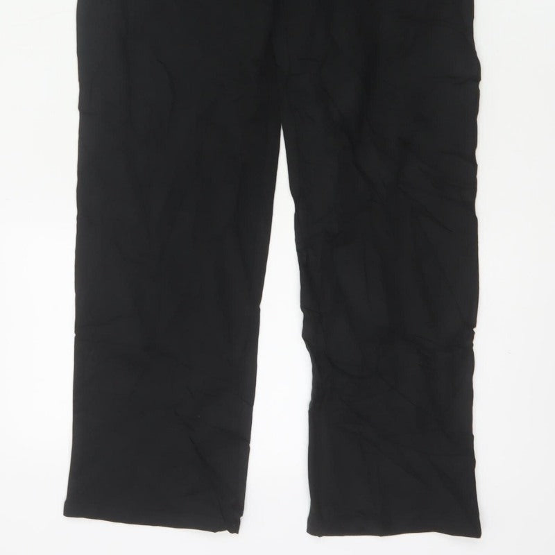 M&S Women’s Black Size 10 Long Straight Stretch Trousers