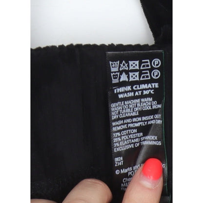 Marks and Spencer Women Black UK 16 Short Cotton Blend Leggings